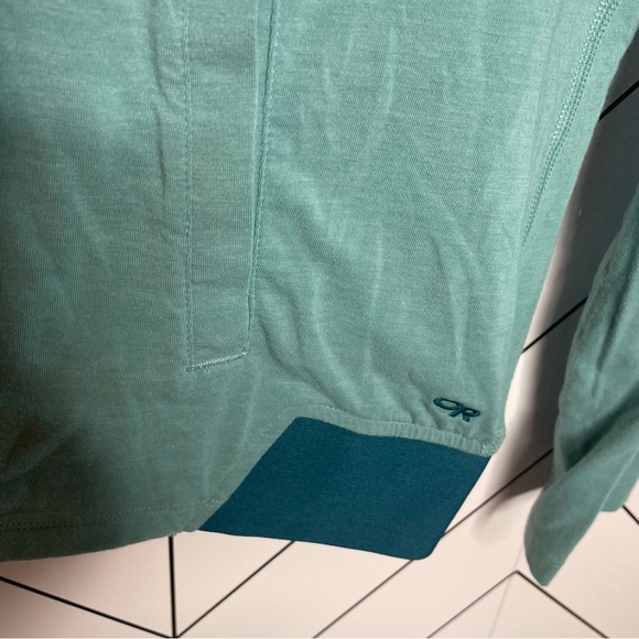 Outdoor Research | Red Rocks 1/4 Zip Hoodie Shirt Teal Size XL - Picture 7 of 11